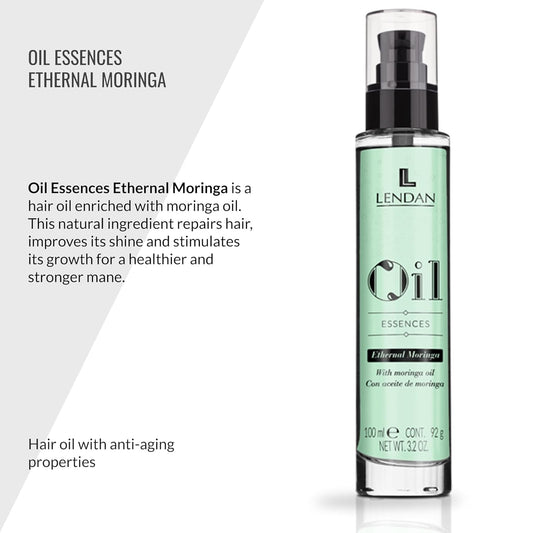 LENDAN - Hair Oil with Moringa Oil - Oil Essences Ethernal Moringa - 100 ml - Hair Serum - Hair Rejuvenator - Hydrates, Nourishes, and Strengthens Hair