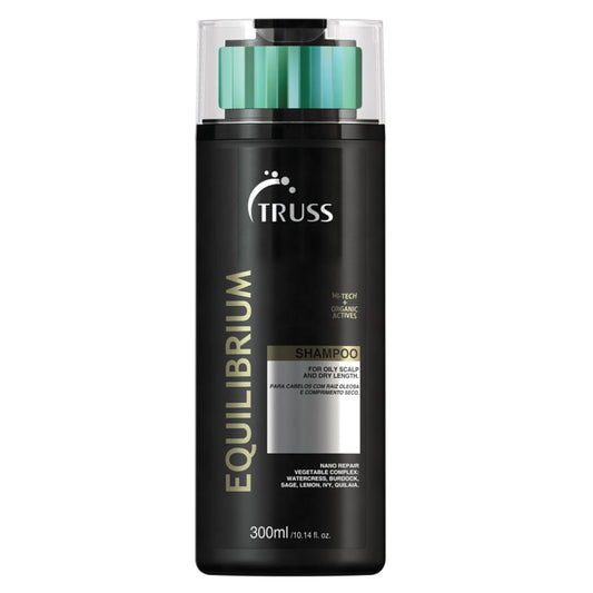 TRUSS Equilibrium Shampoo for Oily Hair - Itchy Scalp Treatment for Color-Treated Hair - Helps Balance Oily Scalp & Dry Ends - Hydrating & Cleansing Formula - Salt & Dye-Free (10.14 oz)