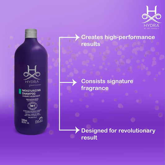 Hydra Professional Moisturizing Dog Shampoo, Oatmeal Bath for Dogs and Cats, Pet Wash for All Breeds and Coat Types, Promotes Healthy Skin and Coats