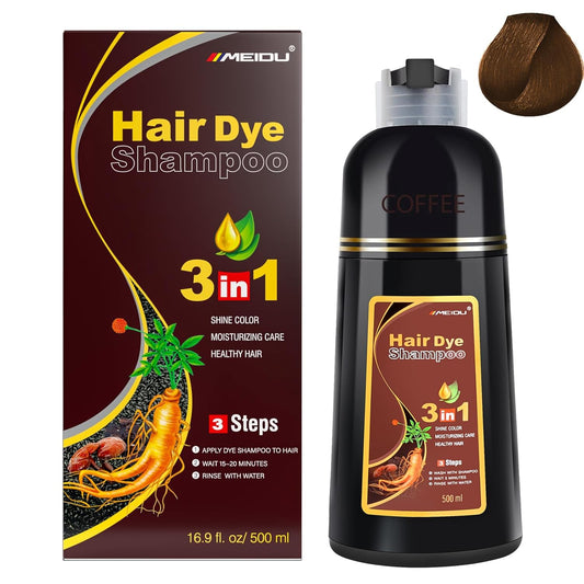 Meidu Instant 3in1 Hair Dye Color Shampoo  500mL COFFE