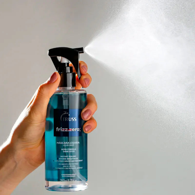 TRUSS Frizz Zero Liquid Hair Mask - Anti Frizz Hair Treatment Spray - Detangles & Brightens Damaged Strands - Provides Intense Shine & Cuticle Sealing (8.79 oz