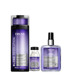 TRUSS Blond Revolution Shampoo, Instant Dose & Impassable Heat Protectant Spray - Blond Fast (3-item bundle)