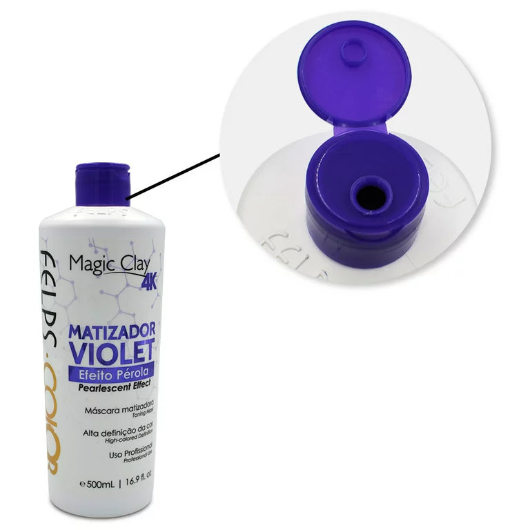 Felps Color Tinting Mask Violet Pearl Effect Magic Clay 4K - 500ml/16.9 fl.oz