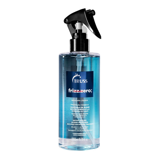 TRUSS Frizz Zero Liquid Hair Mask - Anti Frizz Hair Treatment Spray - Detangles & Brightens Damaged Strands - Provides Intense Shine & Cuticle Sealing (8.79 oz