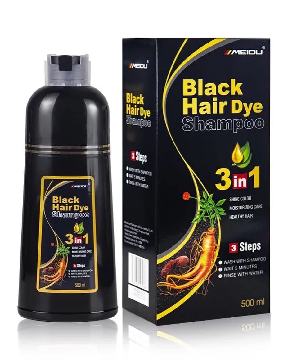 Meidu Instant 3in1 Hair Dye Color Shampoo  500mL each (BLACK)