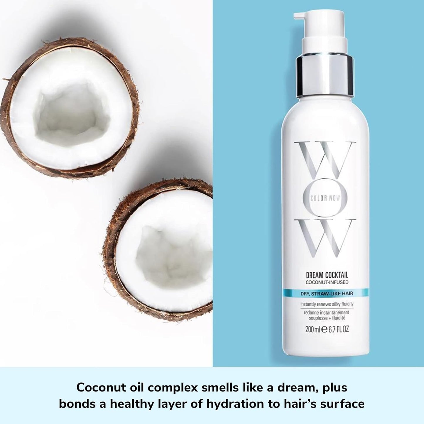 COLOR WOW Coconut Oil Complex for Silky, Frizz-Free Hair - Dream Cocktail Leave-In Conditioner