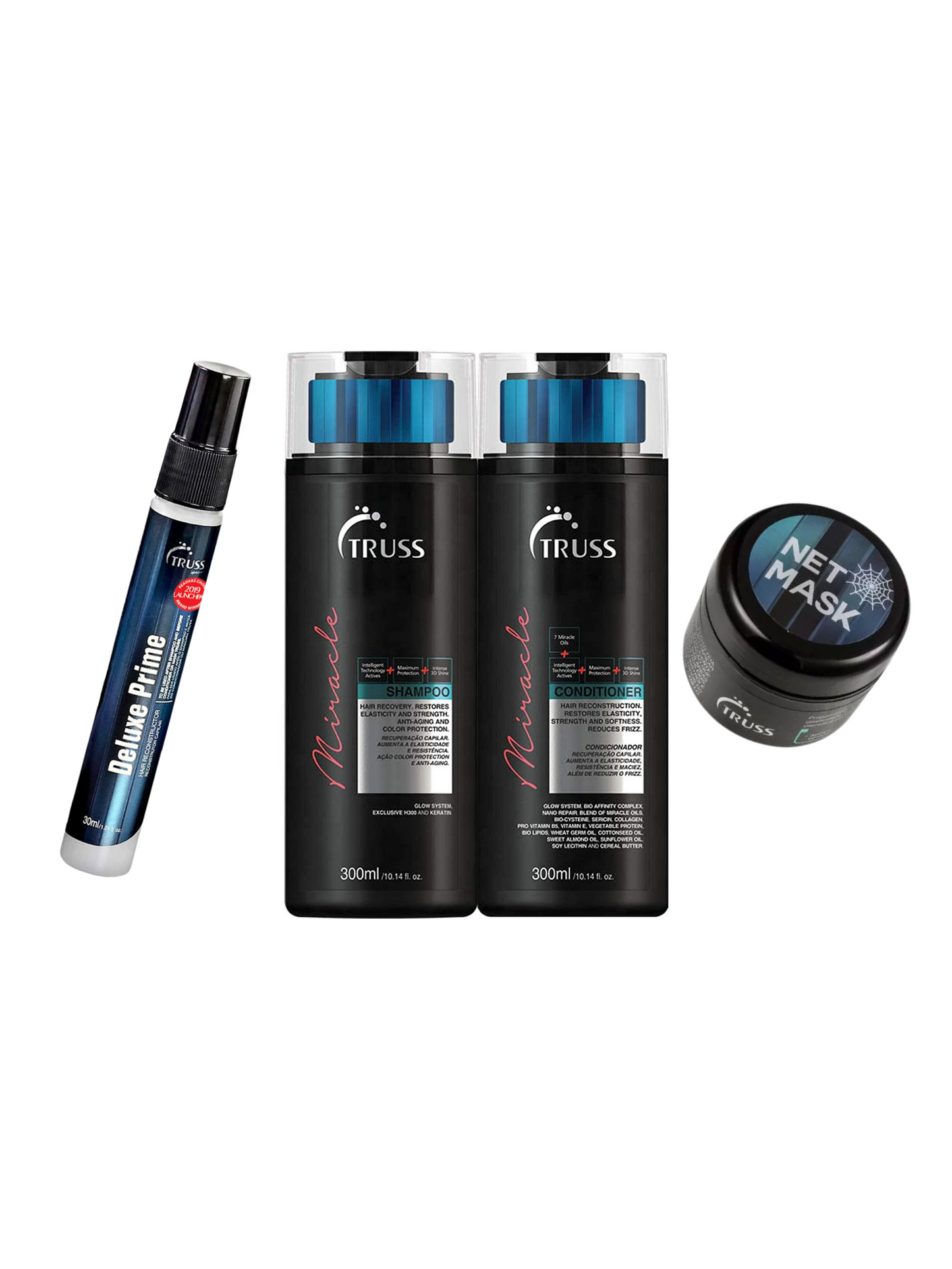 TRUSS Miracle Shampoo and Conditioner Set Bundle+ Free Netmask and Deluxe prime Travel size.